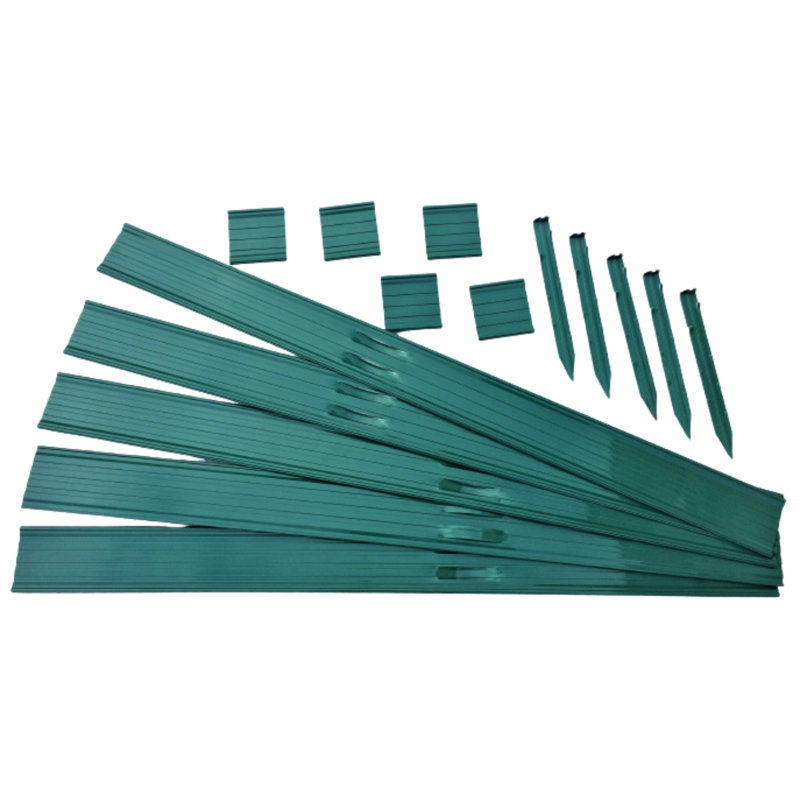 Swift Edge Rust-free Aluminium Garden Lawn & Border Edging - with connecting strips & fixing stakes, Green