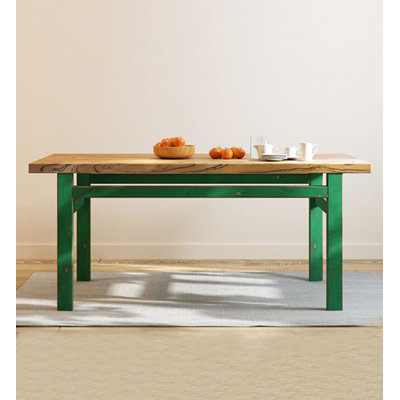 Rectangular, simple and aged old elm dining table by Stella Trek