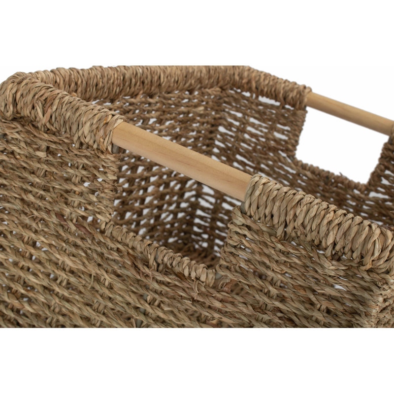 World Menagerie Wicker Nordic Seagrass Storage Basket, 20cm H x 34cm W x 26cm D
