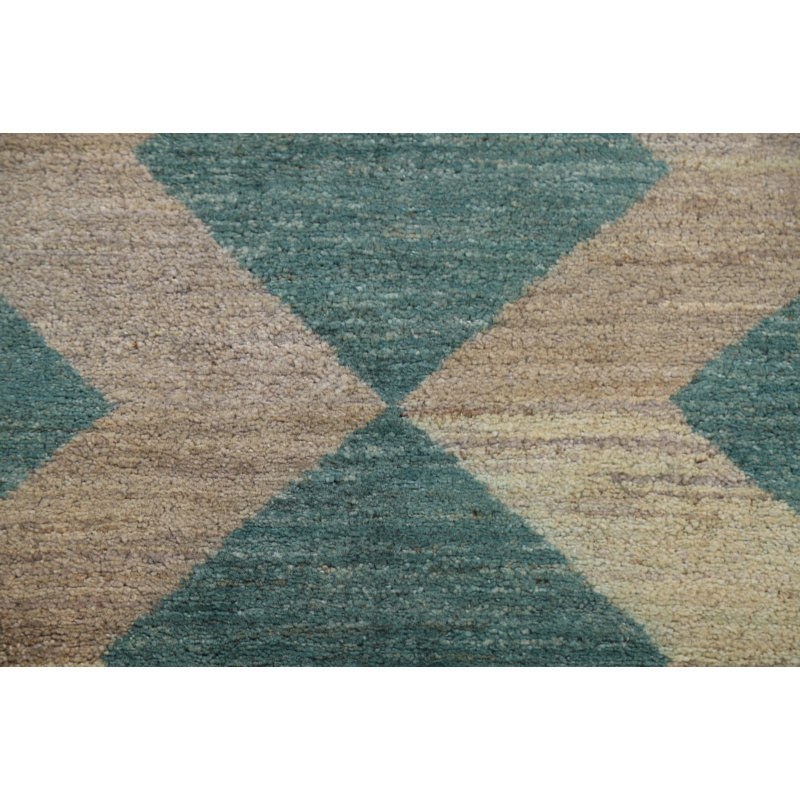 One-of-a-Kind 3'1" X 10'2" New Age Runner Wool Area Rug in