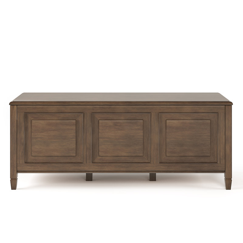 Connaught 51"W Solid Wood Traditional Storage Bench Trunk with Flip Top, Natural Aged Brown
