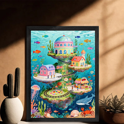 Décoration murale de luxe avec cadre en bois noir encadré maison d'algues encadrées, cadeau unique pour les amis et la famille