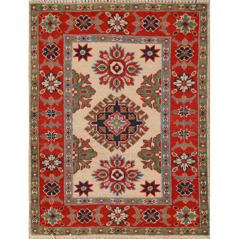 Tapis décoratif fait à la main Kazak 2x3