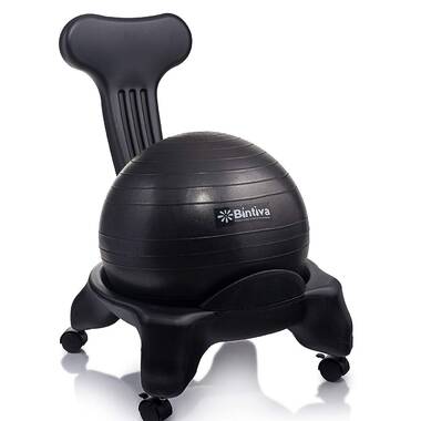 PharMeDoc Exercise Ball Chair with Back Support for Home and Office  w/Exercise Yoga Balance Ball