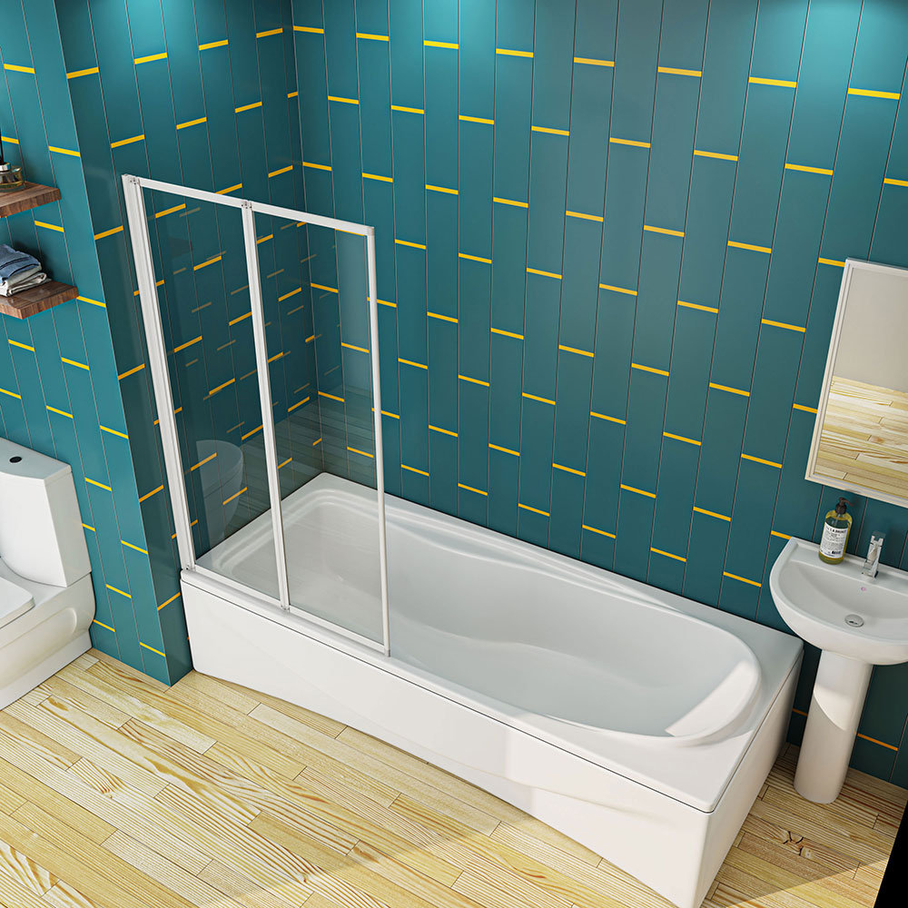 Gisele 800/900x1400mm Height 2 Folding Pivot Shower Bath Screen Panel