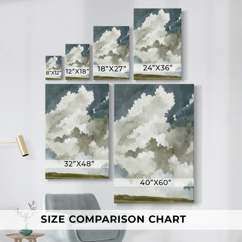 Vaste toile tendue ciel neutre I-Premium - prêt à accrocher, H 18 po x l 24 po