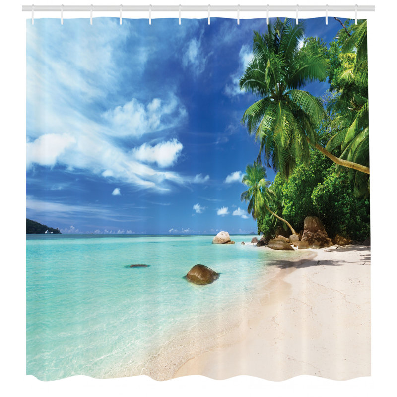 Shower Curtain with Hooks Included, 69" H x 105" W