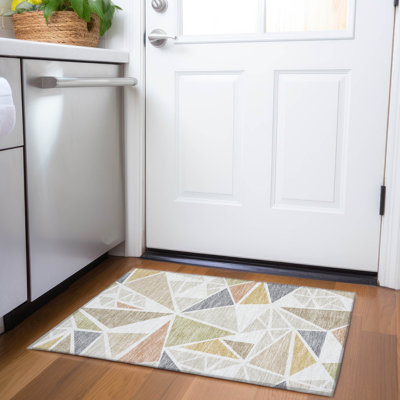 Tapis géométrique de qualité supérieure lavable à la machine Ketterer AMF1039