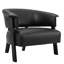 Fauteuil d'appoint en similicuir Sauny avec dossier enveloppant et pieds en bois massif-129868626