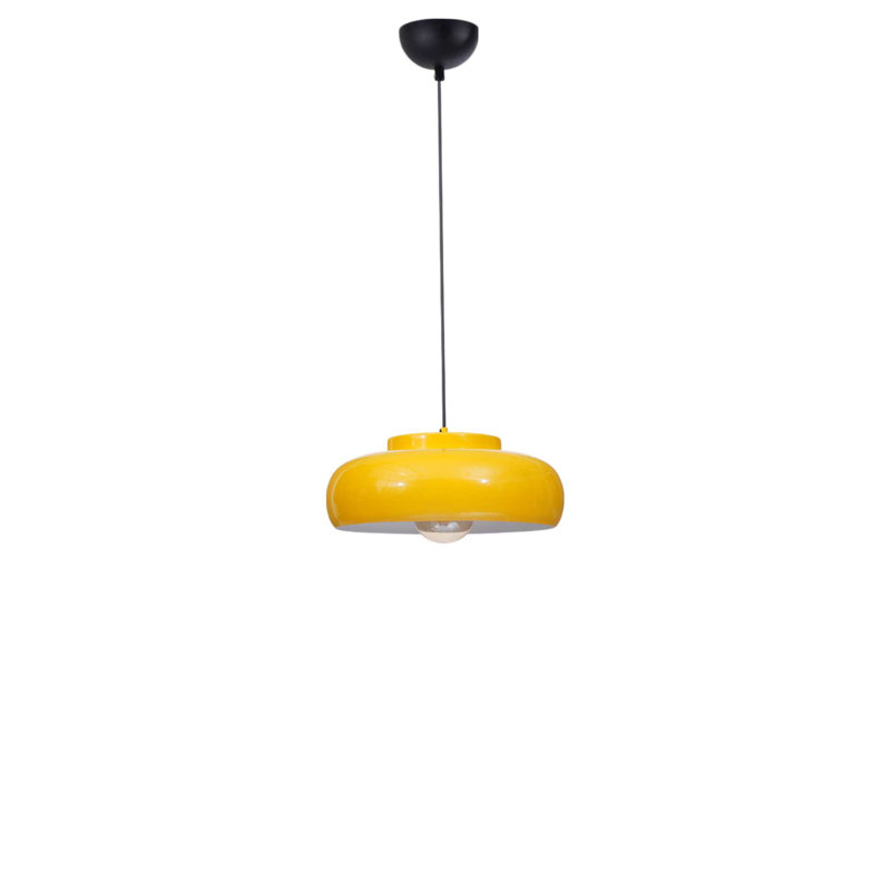 Lustre, Moutarde / Noir, H 27,51 po x l 15,72 po x P 15,72 po