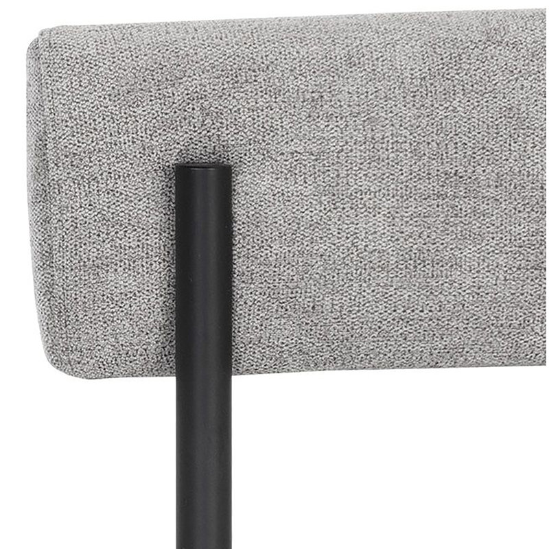 Seneca Upholstered Dining Chair, Light Gray Performance, Black