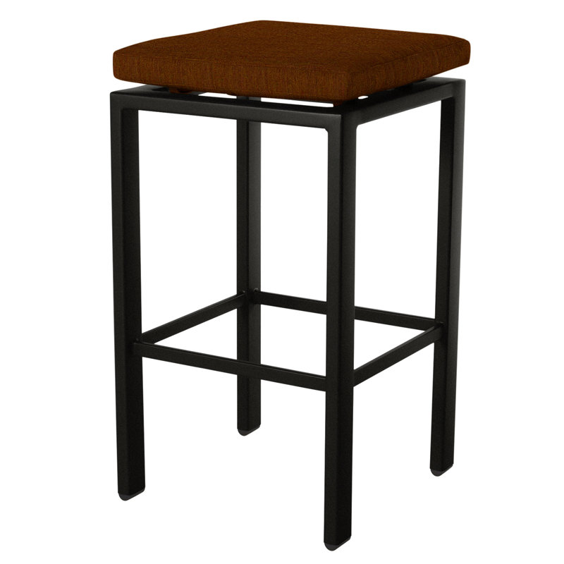 Aris Outdoor Bar Stool, Carbon Black, Sahara Cafe, 31.25"
