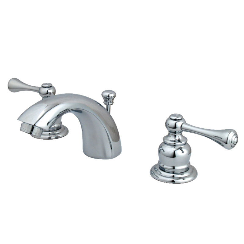 Vintage Widespread Bathroom Faucet with Drain Assembly, Polished Chrome