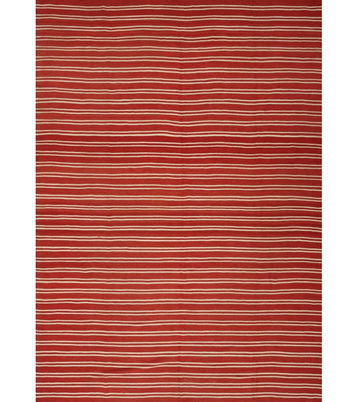 Striped Area Rug in Red