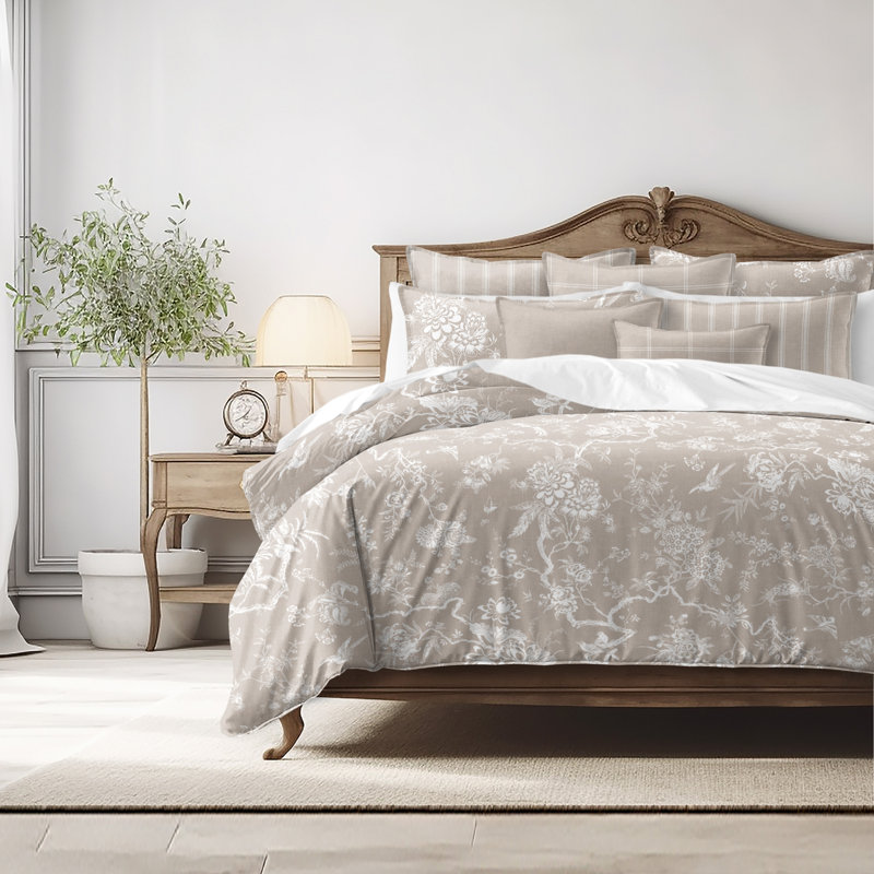 Elwood Natural Cotton Duvet Cover Set  8 Piece, Queen Duvet Cover + 7 Additional Pieces