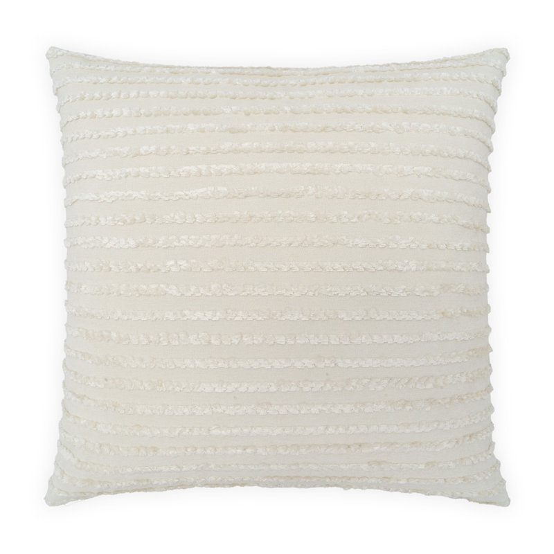 Keaton Striped Square Pillow Cover & Insert, Square 22", Cream