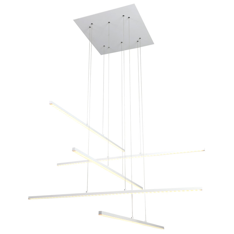Luminaire suspendu linéaire à DEL pour îlot de cuisine Dormody, Blanc mat