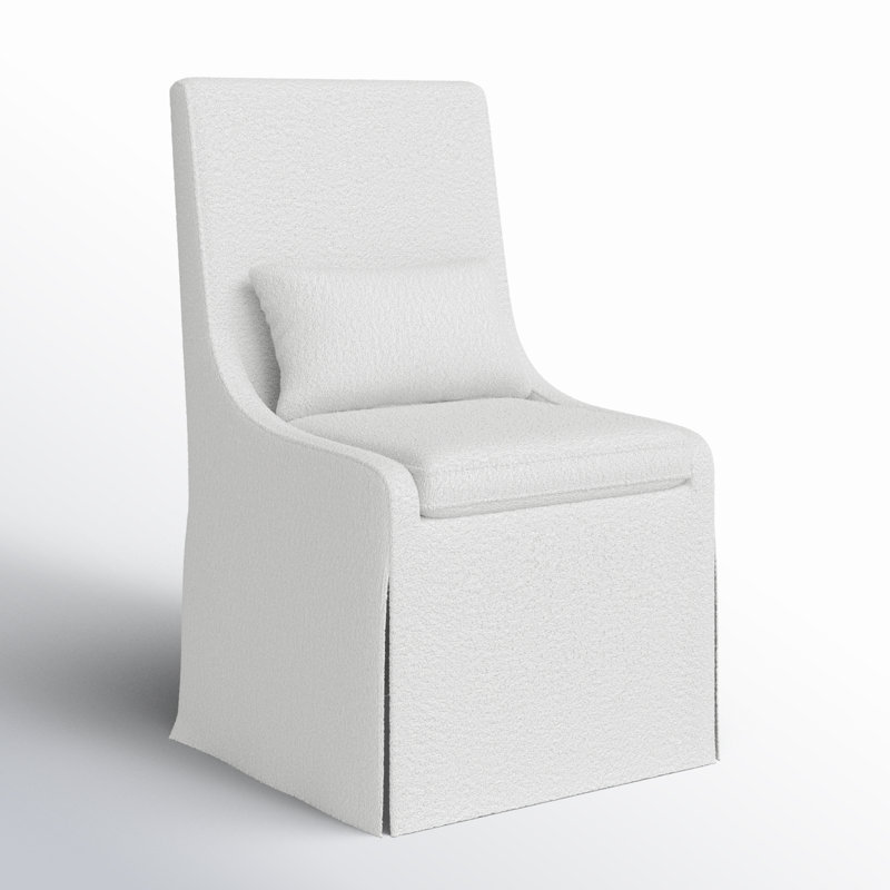 20'' H Upholstered Parsons Chair, White Polyester