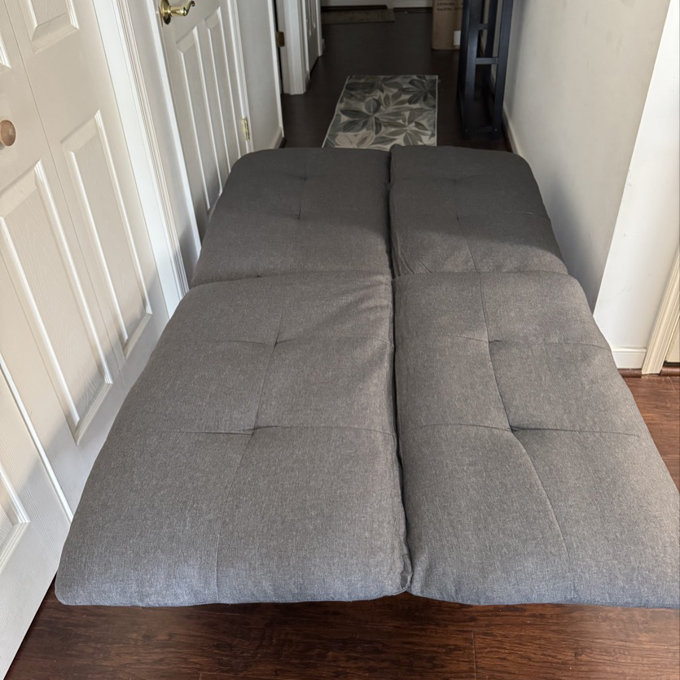 Convertible Futon Sofa Bed with Memory Foam - Gray