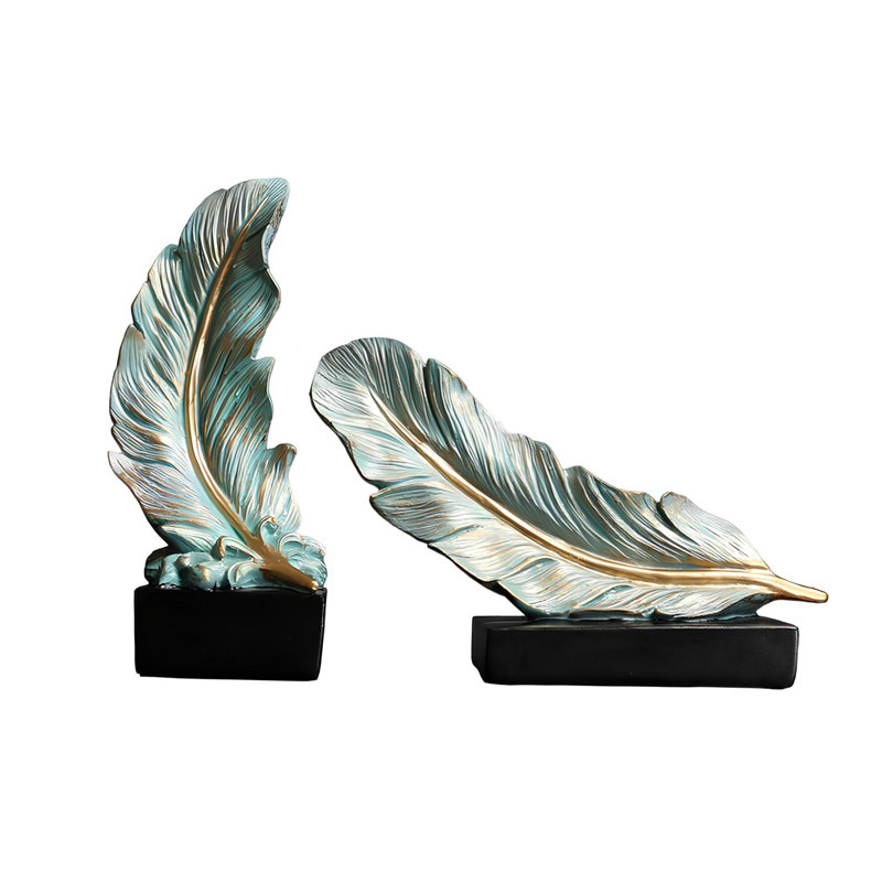 Chic Decorative Object Set (2 Pieces), Mint Color, 7.5 x 8.3 x 4.7 inches & 11.8 x 3.9 inches | 100% Polyester, Lightweight & Stylish | Perfect for Home Decor, Accent Pieces for Living Room & Bedroom