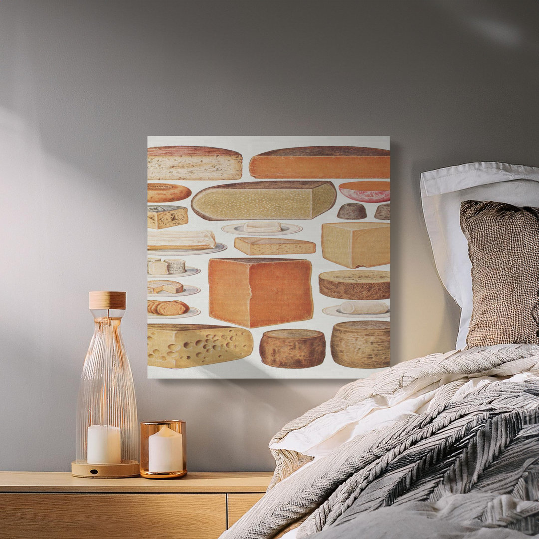 Vintage Cheese Illustration Canvas Print
