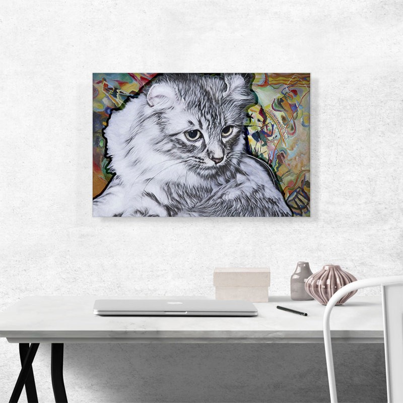 «American Curl Cat Breed», reproduction d'art sur toile tendue multicolore, H 18 po x l 26 po x P 1,5 po
