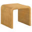 Table de bout carrée avec tissage naturel, style bord de mer, rangement ouvert pour couvertures, bordures en cascade et armature en métal, esthétique moderne, espaces de vie inférieurs