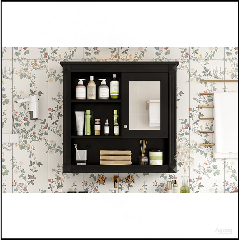 32'' Bathroom Wall Cabinet With Mirror, Wall Mounted Medicine Cabinet With 4 Shelves, Mirrored Door Over Toilet Storage Cabinet& Adjustable Shelves
