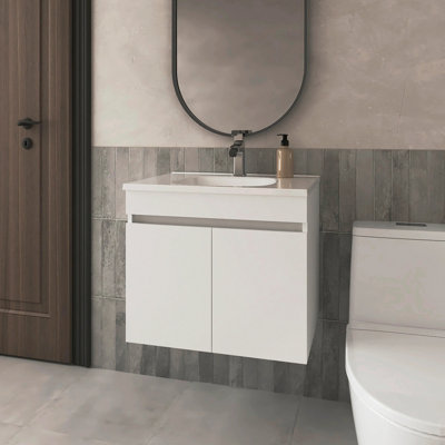 Coiffeuse blanche avec 2 portes