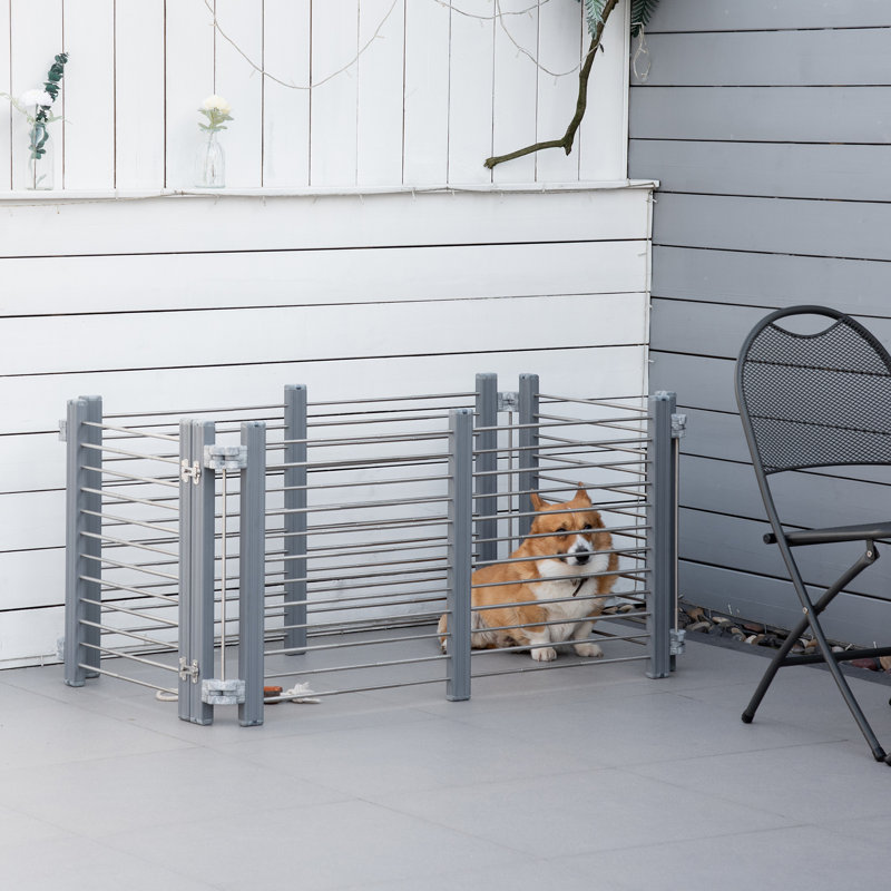64.5cm H Stainless Steel Exercise Pen With Door