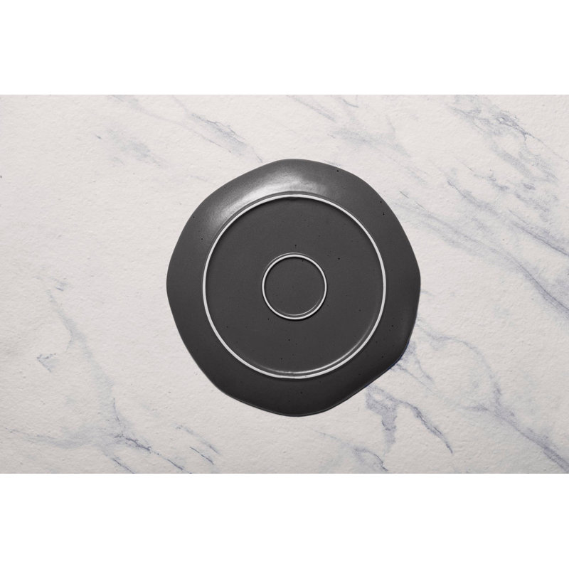 Assiette plate en porcelaine de qualité supérieure EARTH- GREEN | Forme inégale | Va au micro-ondes et au lave-vaisselle