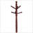 Merlot Finish Wooden Coat Rack With Twisted Post And Two-Tier Hangers For Entryway Organization