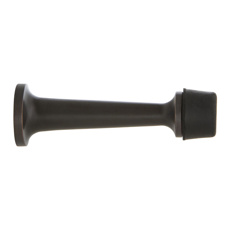 Rubber Tipped Brass Baseboard Stop, Timeless Bronze
