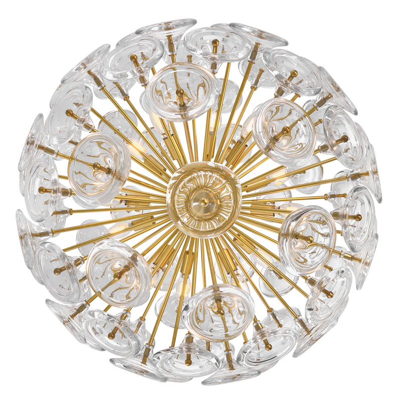 Fredrick Ramond Maya Medium Globe Chandelier, 12 Lights, Clear, 80.75" H x 30" W x 30" D