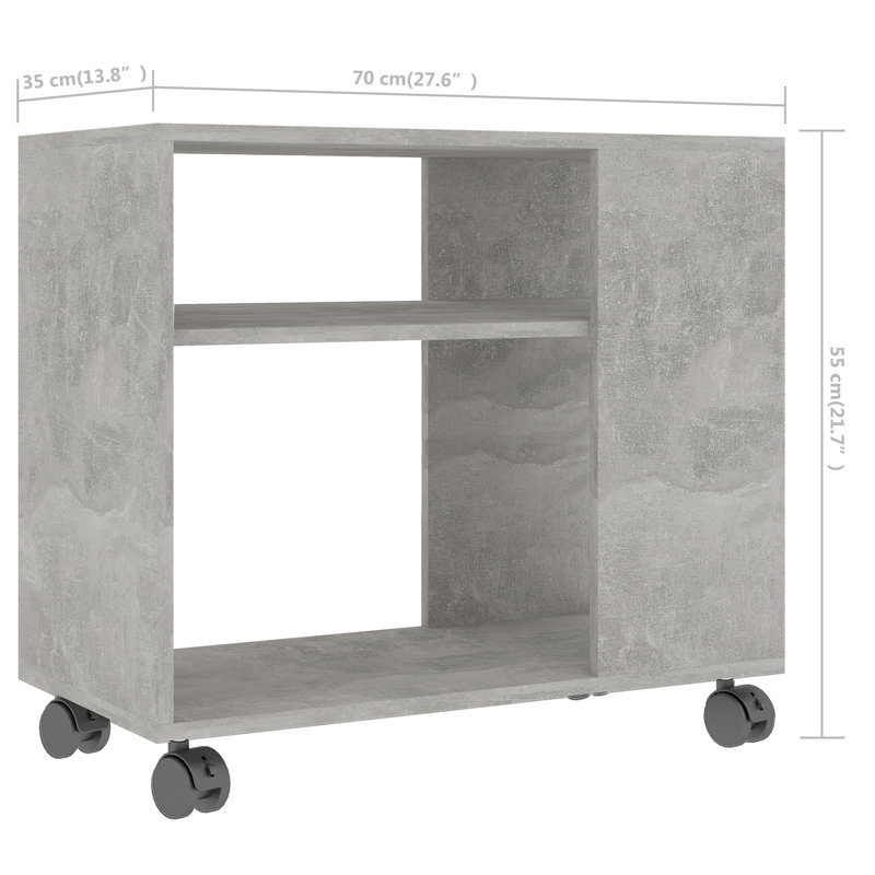 Aila Side Table 70x35x55 cm Engineered Wood, Concrete Grey