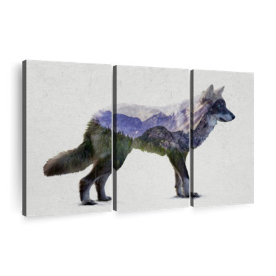 «Rocky Mountain Gray Wolf», 3 pièces
