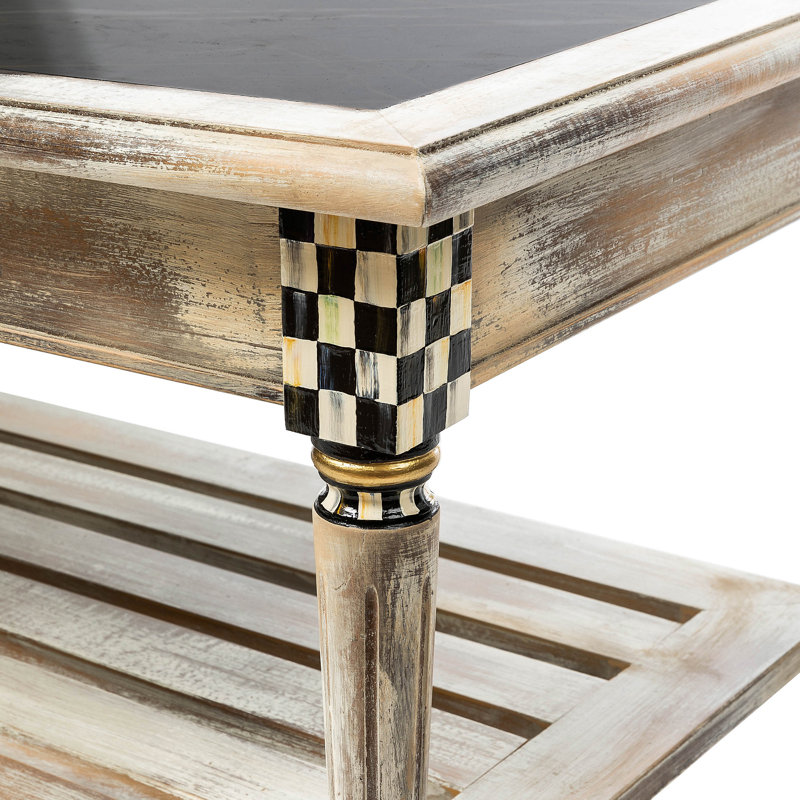 Tuscan Farmhouse Beechwood Coffee Table with Storage Shelf