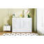 Lit escamotable double avec grand tiroir, ports et prises USB, blanc