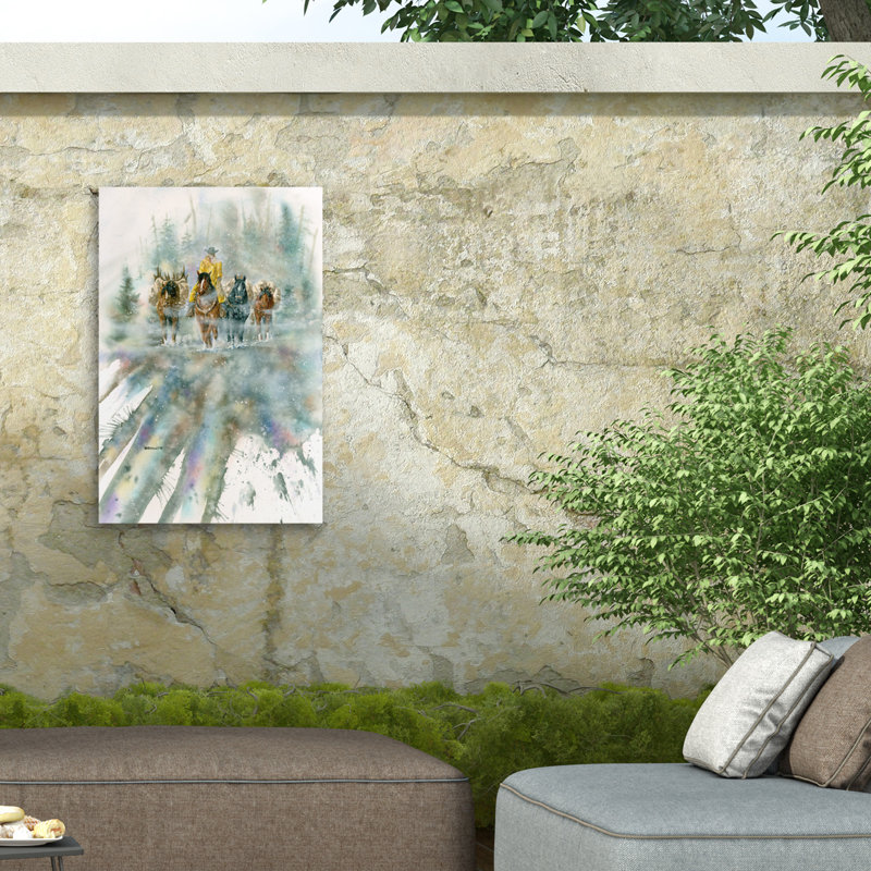 Toile d'extérieur «Dave Bartholet Cowboys», H 12 po x l 19 po