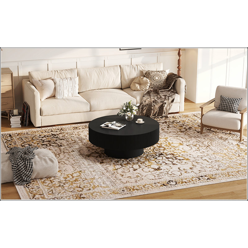 Table basse élégante Elegant Easy, 16.7" H x 35.4" W x 35.4" D, Brown / Walnut