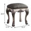 Tabouret de coiffeuse gris avec accents blanc os rétro, pour une chambre à coucher tranquille, confort