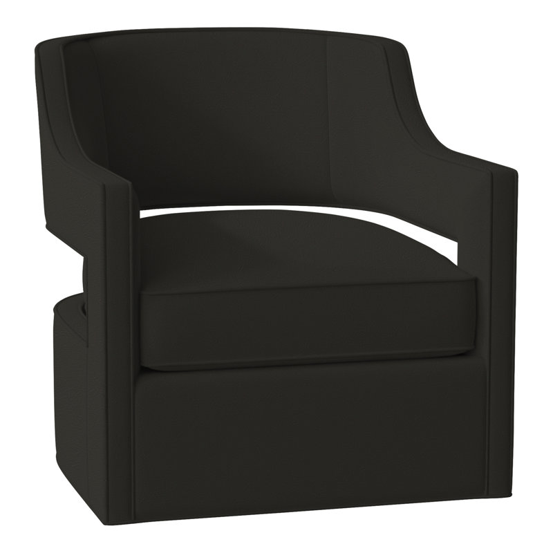 Phoebe Upholstered Swivel Armchair, Perigold Montage Onyx