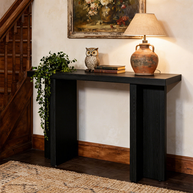 Console en bois 42 po, Noir