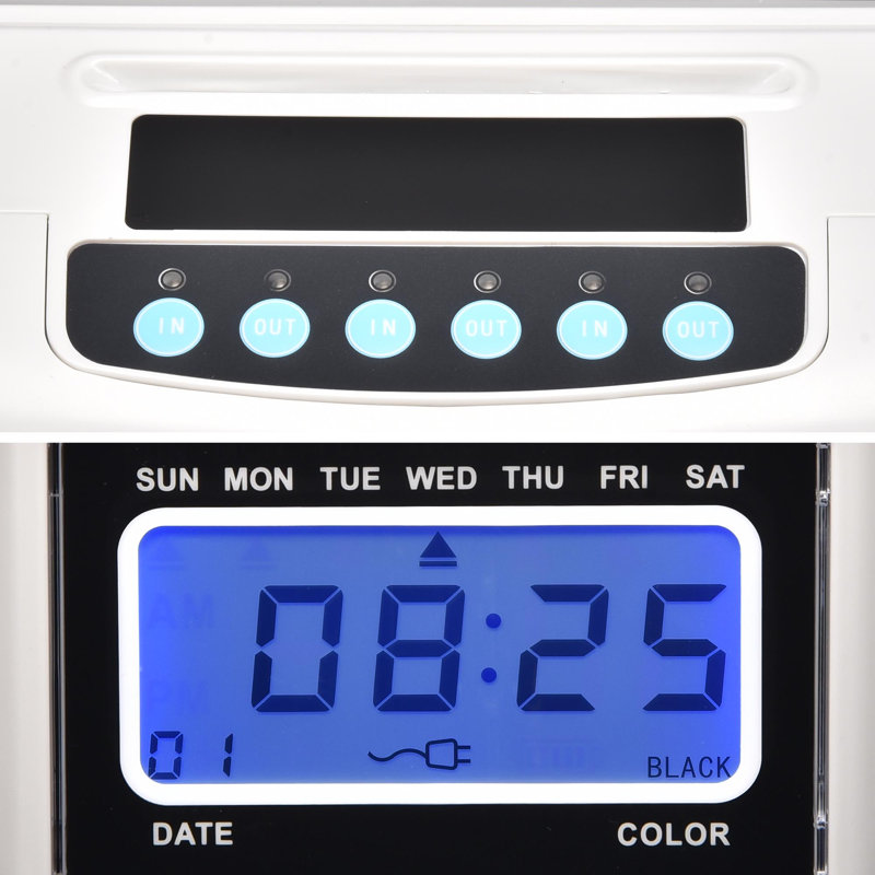 Attendance Punch Time Clock Employee Payroll Recorder LCD Display w/ 100 Cards