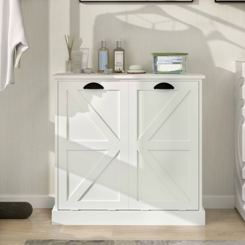 Armoire de trieur de linge inclinable à deux compartiments