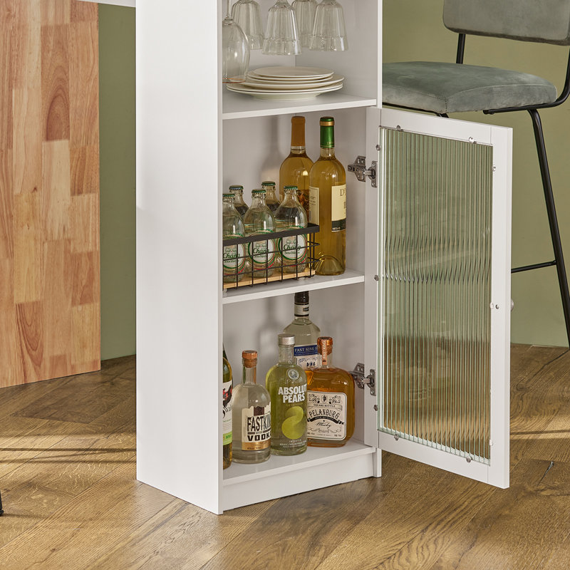 Aarilynn Home Bar, White/Natural
