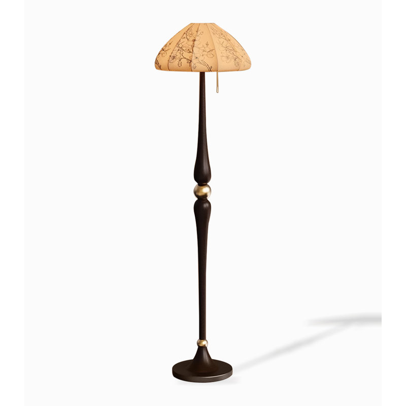 Lampe sur pied à abat-jour en tissu chaleureux
