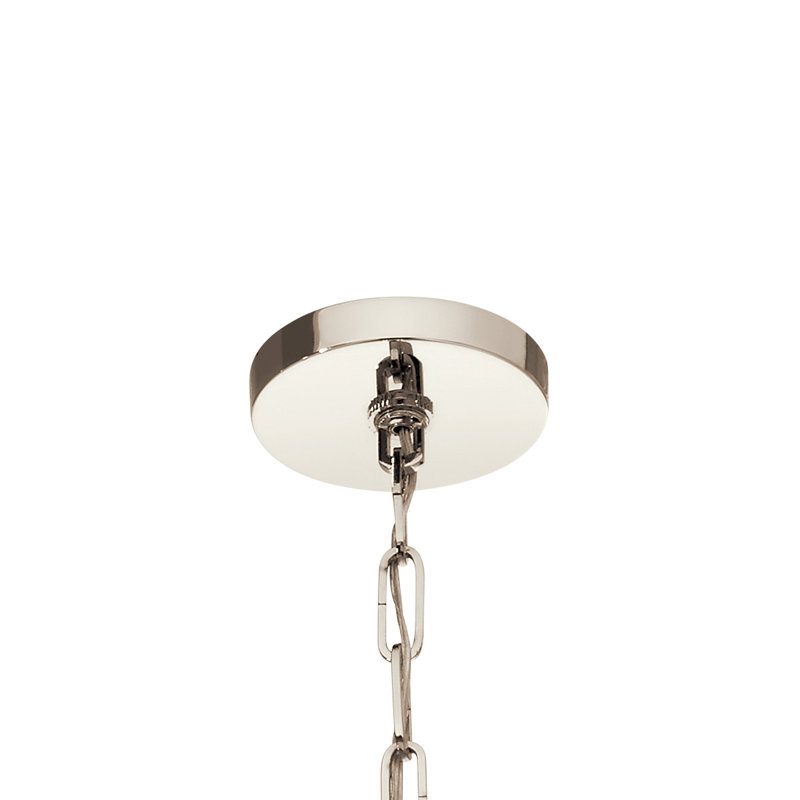 6 - Light Dimmable Lantern Geometric Chandelier, Polished Nickel