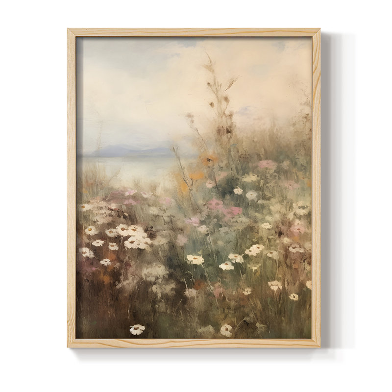 Impression florale vintage encadrée XLV III - bois massif, Naturel, H 21 po x l 17 po