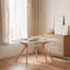 Table de salle à manger en MDF blanc pour cuisine ou bureau, style minimaliste moderne, 4 places